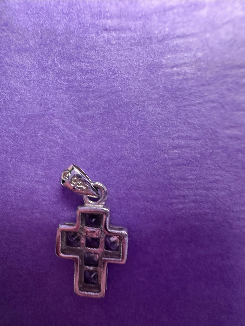 Sterling Silver Cross Pendant with Clear Stones - (pendant only) no chain - Picture 3 of 8